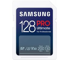 SAMSUNG PRO Ultimate SDXC 128GB / Class 10 / U3 / čtení: až 200MBs / zápis: až 130MBs 