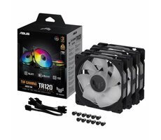 ASUS TUF GAMING TR120 ARGB Reverse (3ks) černá / 120mm / Hydraulic bearing / 2000 RPM / 76.3 CFM / 29 dB
