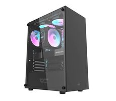 darkFlash DK100 černá / ATX / bez ventilátorů / 3x USB-A / průhledná bočnice / bez zdroje 