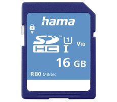 Hama SDHC 16 GB / Class 10 / UHS-I / 80 MBs / V10