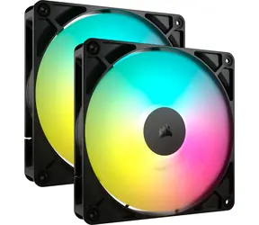 Corsair RS140 ARGB 2ks černá / 140mm / Magnetic Dome Bearing / 330-1700 RPM / 95.5 CFM / 4-Pin