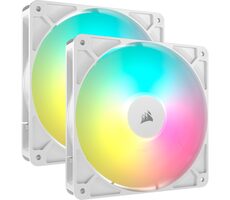 Corsair RS140 ARGB 2ks bílá / 140mm / Magnetic Dome Bearing / 330-1700 RPM / 95.5 CFM / 4-Pin