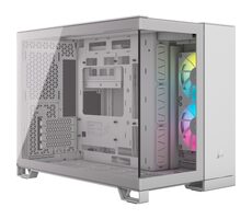 Corsair iCUE LINK 2500X RGB bílá / Micro-ATX / 1x USB-C 3.2 / 2x USB-A 3.2 / 2x 120mm RGB / bez zdroje / průhledná bočni