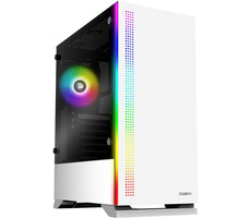 Rozbaleno - Zalman S5 WHITE bílá/ATX/mATX/Mini-ITX/USB 3.0+2x USB 2.0/1x120mm+1x120mm RGB/bez zdroje/průhledná bočnice / rozbaleno