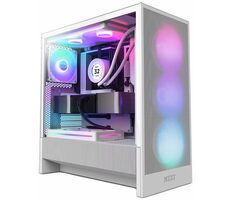 NZXT H5 Flow RGB edition bílá / E-ATX / 1x USB 3.2 + 1x USB-C 3.2 / 3.5mm Jack / 2 x 120mm