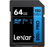Lexar Professional 800x PRO 64GB / čtení: 120MBps / zápis: 45MBps / Class 10 / V30 UHS-I
