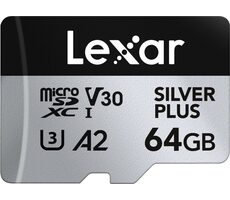 Lexar Professional SILVER PLUS microSDXC 64GB / čtení: 205MBps / zápis: 150MBps / UHS-I