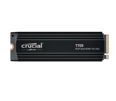 Crucial T705 4TB heatsink / M.2 2280 / PCIe Gen5 / R: 14100 MBps / W: 12600 MBps / MTBF: 1.5 mh / chladič 