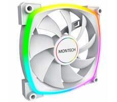 Montech AX140 PWM ARGB bílá / 140mm / 27.9 dB @ 1600 RPM / 90.5 CFM / 4-Pin PWM + 3-Pin