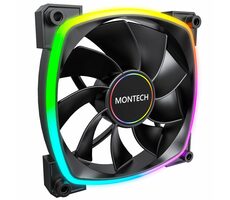 Montech RX140 PWM ARGB Reverse černá / 140mm / 27.9 dB @ 1600 RPM / 90.5 CFM / 4-Pin PWM + 3-Pin