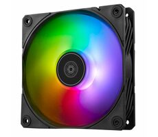 SilverStone Shark Force RGB černá / 120mm / Fluid Dynamic Bearing / 41.2 dB @ 2500 RPM / 100 CFM / 4-Pin PWM 