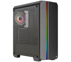 Aerocool Genesis ARGB černá / ATX / 2x USB-A 3.0 / 2x USB-A 2.0 / 1x 120mm / bez zdroje / průhledná bočnice 