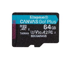Kingston Canvas Go Plus microSDXC 64GB / UHS-I U3 / Class 10 / čtení: až 200MBs / zápis: až 160 MBs