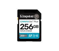 Kingston Canvas Go Plus SDXC 256GB / UHS-I V30 / U3 / Class 10 / čtení: až 200MBs / zápis: až 160 MBs