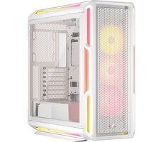 CORSAIR iCUE 5000T LX RGB bílá / E-ATX / 1x USB-C 3.2 / 4x USB-A / bez zdroje / průhledná bočnice