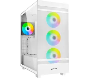Sharkoon Rebel C50 RGB bílá / ATX / 2x USB 3.2 / 1x USB-C / 4x 120mm / bez zdroje / průhledná bočnice