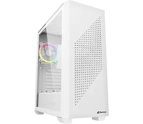 Sharkoon VS9 RGB bílá / ATX / 2x USB 3.0 / 1x USB-C / 3x 120mm / bez zdroje / průhledná bočnice