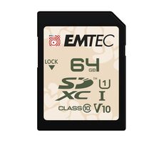 EMTEC Outdoor SD UHS-I U1 V10 64GB / čtení: 90MBs / zápis: 20MBs