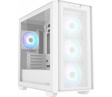 Rozbaleno - ASUS A21 PLUS bílá / Micro-ATX / 2x USB-A 3.2 / 4x 120mm / bez zdroje / průhledná bočnice / rozbaleno