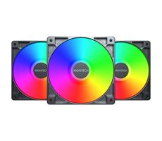 Montech GF120 PWM ARGB 3ks černá / 120 mm / Hydraulic Bearing / 25.5 dB @ 1600 RPM / 112 CFM / ARGB / 4-pin