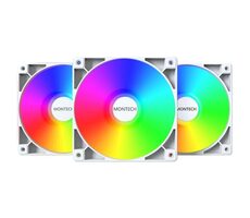 Montech GF120 PWM ARGB 3ks bílá / 120 mm / Hydraulic Bearing / 25.5 dB @ 1600 RPM / 112 CFM / ARGB / 4-pin