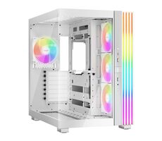be quiet! Light Base 600 LX ARGB bílá / ATX / 2x USB-A / 1x USB-C / 4x 120mm / bez zdroje / průhledná bočnice