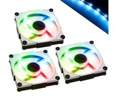 InWin Aurora RGB-LED 3ks černo-bílá / 120mm ventilátor / 30 dB @ 1400 RPM / Sleeve Bearing / 40.26 CFM / Hub + RGB Strip