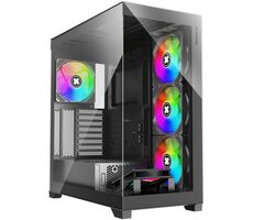 Xilence XILENT Gleam černá / ATX / 2x USB-A 3.0 / 1x USB-C 3.2 / 4x 140mm ARGB / bez zdroje / průhledná bočnice