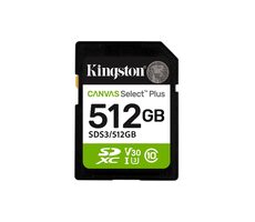 Kingston Canvas Select Plus SDXC 512GB / UHS-I V90 / U3 / Class 10