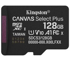 Kingston Canvas Select Plus Gen3 microSDXC 128GB / UHS-I V10 / U1 / čtení: až 150MBs / zápis: až 150 MBs