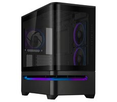 ASUS PRIME AP202 TG ARGB černá / M-ATX / 2xUSB-A + 1xUSB-C / 3x 120 mm / bez zdroje