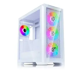 EVOLVEO Ptero Q2G bílá / ATX / 1x USB 3.2 Gen 1 + 2x USB 2.0 / 4x 120 mm ARGB / bez zdroje / průhledná bočnice + přední 