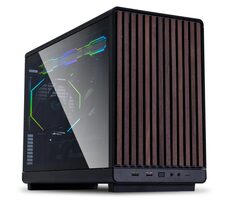 Lian Li DAN A3-mATX Wood Edition černá / Micro ATX / 2x USB 3.0 A / 1x USB-C / bez zdroje / průhledná bočnice