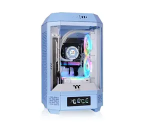 Thermaltake The Tower 250 světle modrá / mini ITX / 1x USB-C / 2x USB-A / bez zdroje / průhledná bočnice  