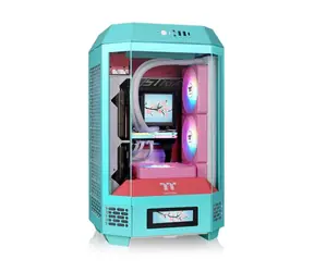 Thermaltake The Tower 250 tyrkysovo-červená / mini ITX / 1x USB-C / 2x USB-A / bez zdroje / průhledná bočnice  