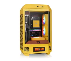 Thermaltake The Tower 250 žlutá / mini ITX / 1x USB-C / 2x USB-A / bez zdroje / průhledná bočnice  