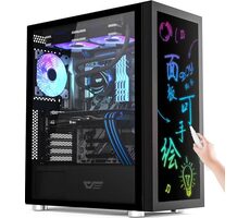 Rozbaleno - darkflash DK210 Graffiti ARGB černá / ATX / 1x USB-A 3.0 / 2x USB-A 2.0 / bez zdroje / průhledná bočnice  / rozbaleno