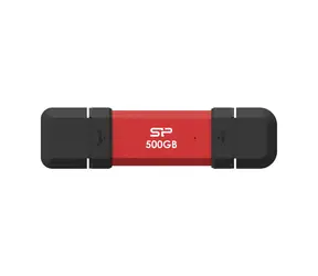 Silicon Power DS72 500GB červená / USB-A + USB-C 3.2 Gen 2 / R: 1050MBs / W: 850MBs