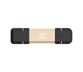 Silicon Power DS72 500GB zlatá / USB-A + USB-C 3.2 Gen 2 / R: 1050MBs / W: 850MBs