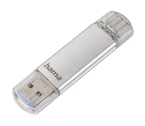 Hama Flash Pen Laeta 64 GB stříbrná / USB-C/USB-A 3.1 / 40 MB/s 