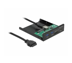 DeLock 64058 montážní kolejnice na 3,5" pevný disk černá / USB / USB-C / SD slot / micro SD slot