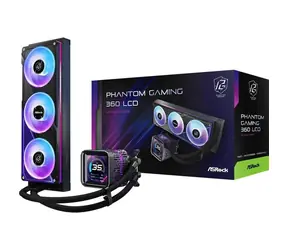 ASRock Phantom Gaming 360 LCD černá / 3x 120mm / 31.4 dB @ 2400 RPM / 61.28 CFM / AMD + Intel