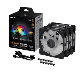 Rozbaleno - ASUS TUF GAMING TR120 ARGB Reverse (3ks) černá / 120mm / Hydraulic bearing / 2000 RPM / 76.3 CFM / 29 dB / rozbaleno