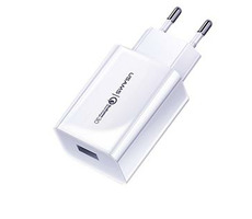 USAMS CC083 Single QC.3 USB Cestovní Nabíječka bílá / 1x USB