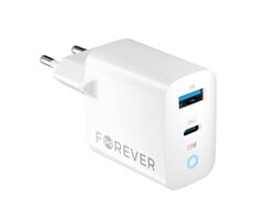 Forever GaN TC-06-33AC Rychlonabíječka do sítě bílá / 1x USB-C 1x USB 33W /  PD / QC 