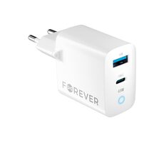 Forever GaN TC-06-45AC GaN Rychlonabíječka do sítě bílá / 1x USB-C 1x USB 45W / PD / QC 
