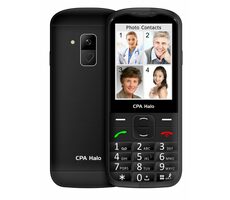 CPA Halo 28 Senior s nabíjecím stojánkem černá / 2.8" / 240 x 320 / 0.3 Mpx / SOS / svítilna / rádio / MicroSD / BT 