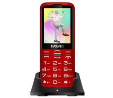 EVOLVEO EasyPhone XO + nabíjecí stojánek červená / 2.8" / 0.3MP / DualSIM / microSDHC