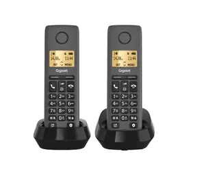Gigaset Pure 100 Duo černá / Bezdrátový telefon pevné linky / 1.5" displej / 50 kontaktů