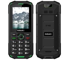 EVOLVEO StrongPhone X5 černo-zelená / 2.4" / 0.3MP / Dual-SIM / IP68 